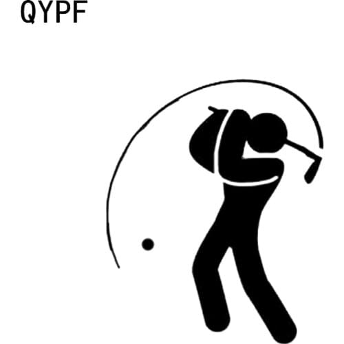 QYPF 11*13.4CM Lovely Cartoon Golf Player Sport Decor Car Sticker Vinyl Accessories C16-1541