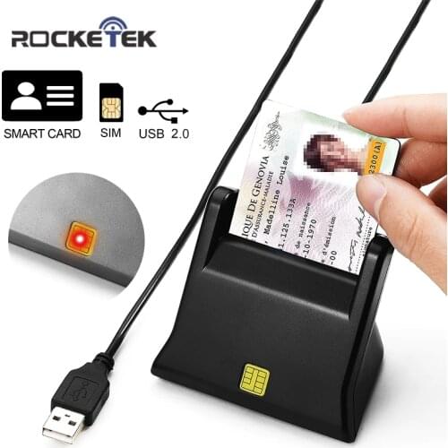 Rocketek USB 2.0 Smart Card Reader cac,ID,Bank card,sim card cloner connector cardreader adapter computer pc laptop accessories