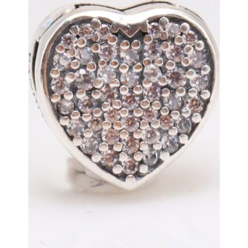 925 Silver Valentines Day R Series Love Heart Full Inlaid Zircon Fixing Clip Positioning Buckle Suitable For Original Bracelet