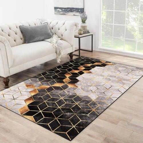 Grey white black carpet colorful cube square patterned carpet modern carpet living room carpet free shipping soft