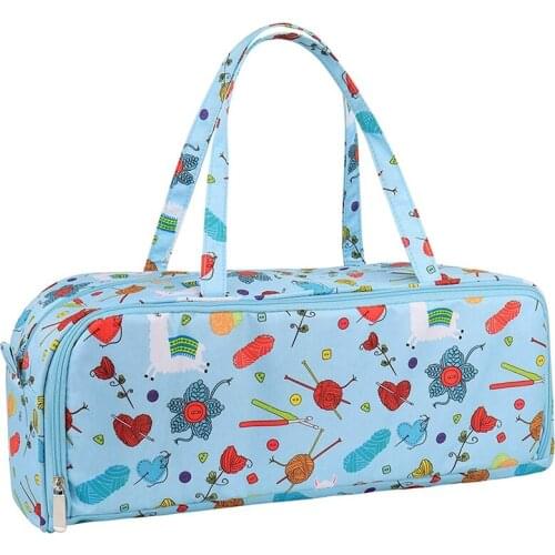 Knitting Bag,Knitting Bags For Wool And Needles Storage,With Handy Compartment For Extra Long Knitting Needles And Hooks-ABUX