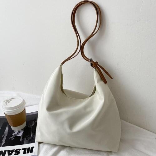Women Fashion Oxford Cloth Large Capacity Underarm Shoulder Bags Tote Casual Solid Color Female Simple Daily Shoulder Handbags