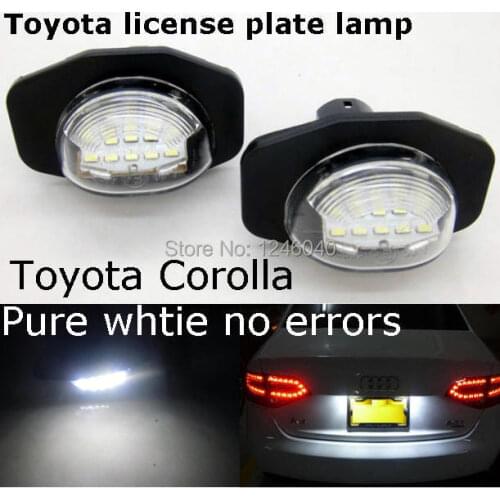 2Pcs Led License Number Plate Light For Toyota ALPHARD AURIS Corolla WISH SIENNA URBAN CRUISER