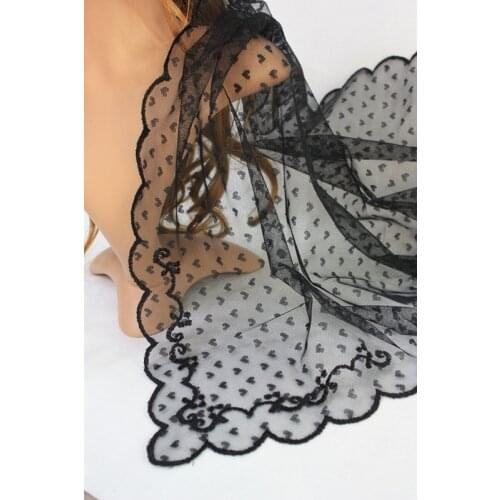 Black Dot Beatiful Trigangular Lace Veil Scarf Mantill Lace Handkerchief