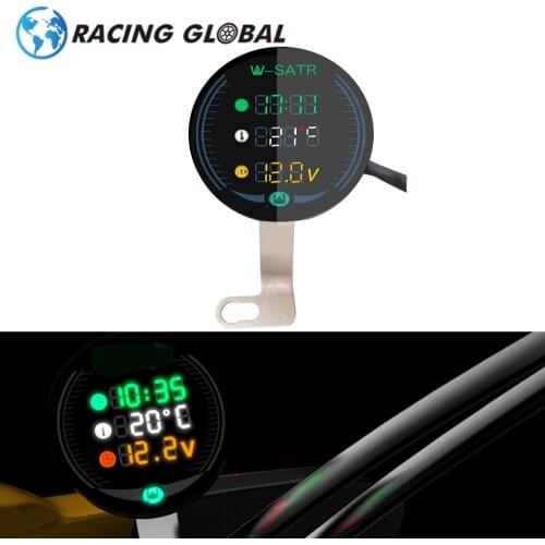 ALCON-Racing Motorcycle LED Volt Meter Waterproof 9-24V 3-in-1Night Vision Voltmeter Volt Gauge Display Table High quality