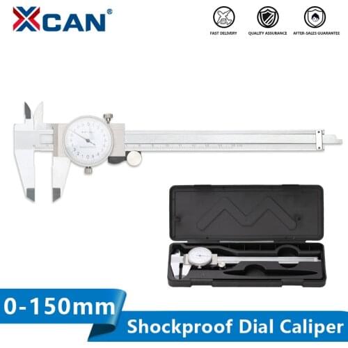 XCAN Caliper 0-150mm Accuracy 0.02mm Dial Gauge Shockproof Vernier Caliper Stainless Steel Gauge Meter Measure Tool