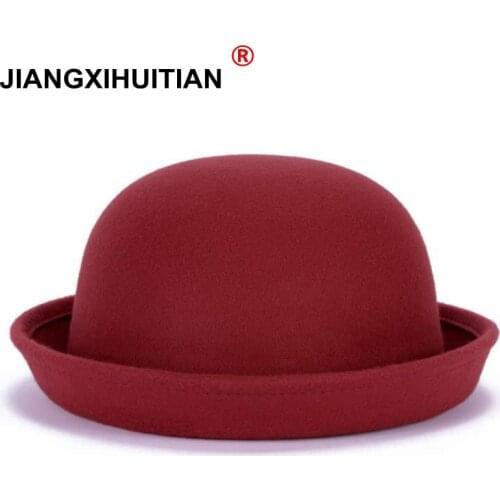 2017 New Fall Winter Fashion warm Wool Felt Womens Fedoras Hats Retro Vintage Animal Cap Not Deformed Fedoras Caps For Women