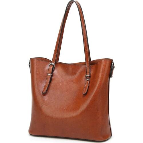 Women Shoulder Bag Fashion Women Handbags Oil Wax Leather Large Capacity Tote Bag Casual Pu Leather women Messenger bag