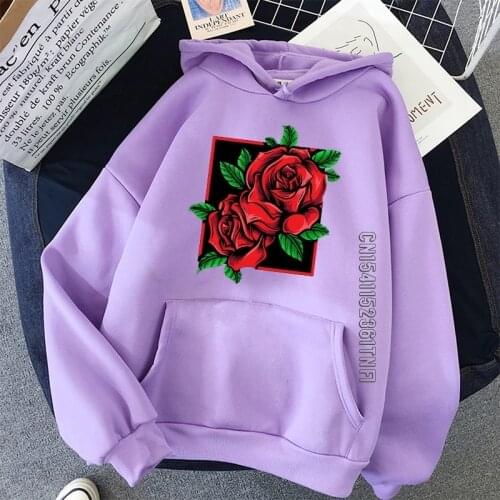 Rose Flower Gothic Style Hoodie Womens Hooded Sweatshirt Harajuku Overisze Casual Pullover Fashion Vintage Womens Hoodie