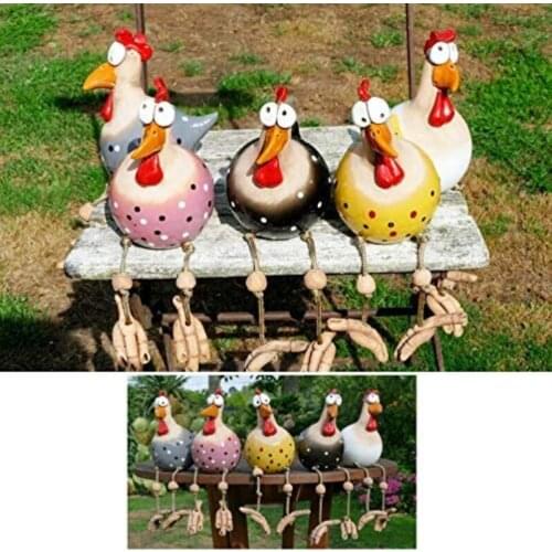 1 Pcs Garden Decoration Ceramic Chicken Hilde Decoration Animal Figurine Ornament for Home Decorative Craft