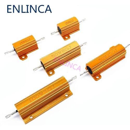 10pcs/lot 25W 50W 100W Car Load Resistor LED Reverse Brake Turn Signal Light Wirewound resistance kit for 7443 7440 WY21W W21W
