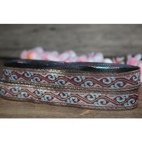 20yards/lots Woven Jacquard Ribbon 1.9cm Geometric pattern IS-3139