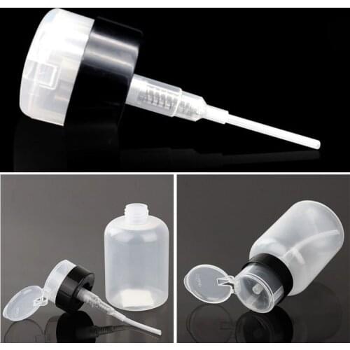 200ml Clear Push Down Empty Bottle Press Pump Dispenser Nail Polish Container