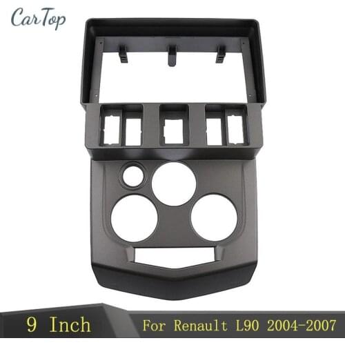 9 Inch 2Din Car DVD Plug Audio Fitting Adaptor Dash Trim Kits Radio Fascia Panel For Renault Logan L90 2004-2007