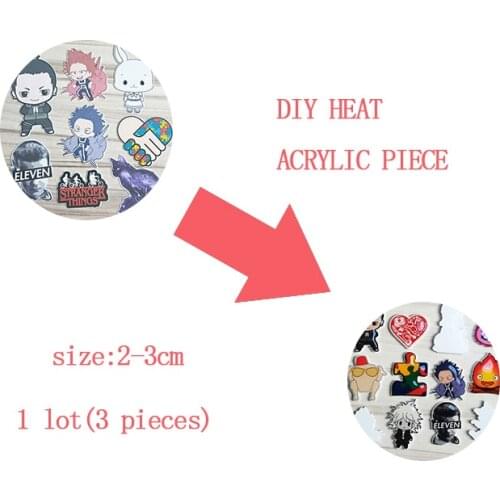 3pcs/lot Heat Acrylic pins Pieces size Semi Finished Jewelry Accessories Resin Epoxy