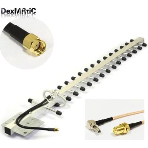 3G yagi RP-SMA outdoor antenna 25dBi 1880-1920/1990-2170MHZ Aerial + 1pc RP-SMA Female Connector to CRC9 Male RG316 15CM