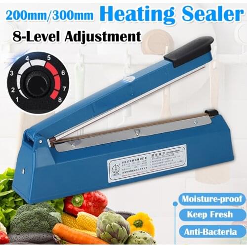 220V Portable 8 Mode Adjustable Hand Pressure Sealing Machine Manual Impulse Food Packaging Bag Heat Sealer Kitchen Tool 20/30cm