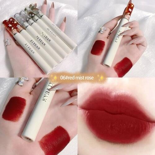 XIYUAN Velvet Lipstick Matte Texture Lip Gloss Waterproof Non-stick Cup Rich Color Lip Glaze Easy To Color Sexy Lip Makeup TSLM2