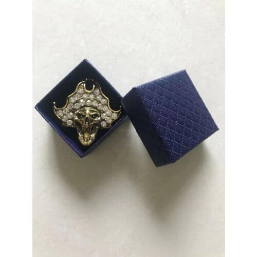 Motorcycle Biker Badge Brooch Pins For Clothes Jacket Bag Rhinestones Diamond Bling Brooches Metal Badges Skull Punk Pins