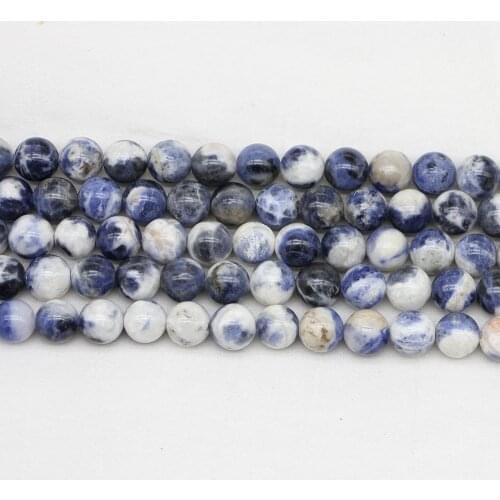 4/6/8/10/12mm Natural Stone Bead New Blue Veins Sodalite Bead Round Loose Spacer Beads For Jewelry Making Findings DIY Bracelet