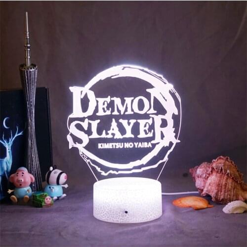 Manga Demon Slayer LOGO For Home Decoration Bedroom Kimetsu No Yaiba Tanjiro Kamado Desk Lamp Led Panel Lights Gift Lamp