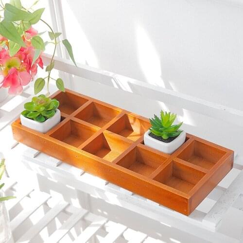 Manufacturer wholesale Zakka groceries antique wooden tabletop storage box rectangular old fleshy flowerpot wooden box
