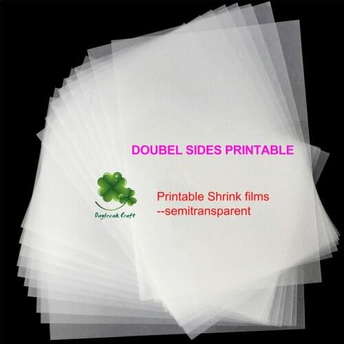 Two sides printable shrink films translucent Shrinks Dinks -pack 20