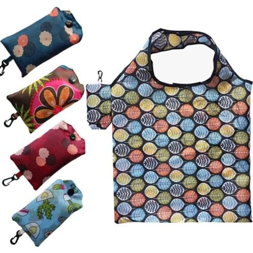 Eco friendly Shopping Bag foldable Grocery Bag Zipper Womens Handbags Waterproof Printing Reusable Shopping Tote Bags