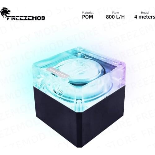 FREEZEMOD RGB Pump 800L/H PWM speed control POM armor Range 4M MOD Water cooler Pump Lighting head 4M AURA Acrylic Cover