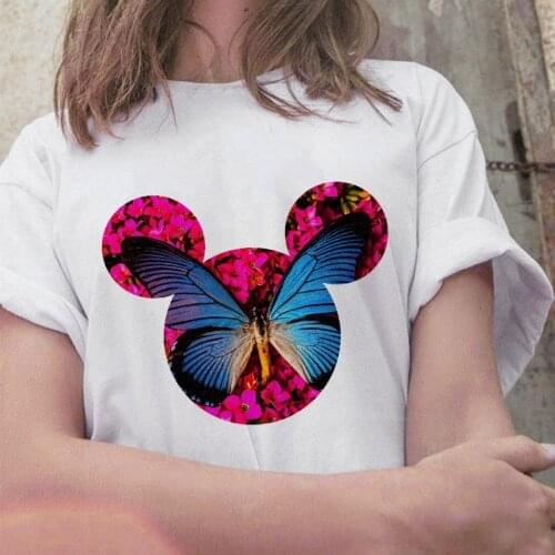 2021 Color mouse head Print Tshirts Cotton Funny t Shirt For Lady Girls Casual Short Sleeve Graphic Tops Summer Hipster Tee