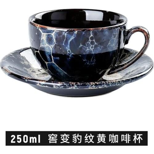 250ml Ceramic Latte Coffee Cup and Saucer Becomes Creative Starry Sky Cup Breakfast Milk Drinking Cup Spoon Taza Home Drinkware
