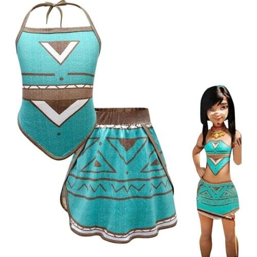 New childrens Halloween Ainbo cosplay costume girls holiday stage costumes carnival night baby skirt 2-10 years old