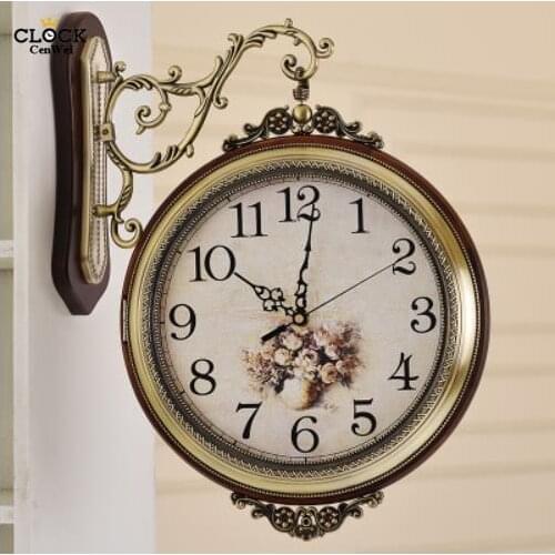 Metal Double Sided Luxury Wall Clock Large Wall Watch Mechanism Home Mute Clock Pow Patrol American Style Relogio Parede 50ZB304
