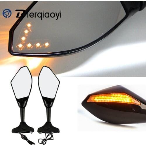 Motorcycle Rearview Mirrors LED Turn Signals Lights for Hyosung GT125R GT250R GT650R Kawasaki Z750S Ninja 250R For Honda Yamaha