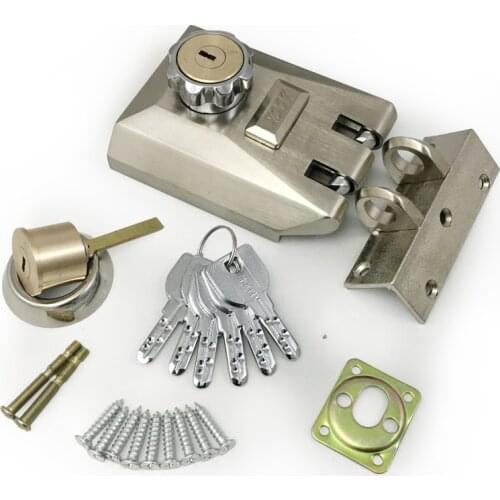 Outdoor Sliding door Steel Gate lock Strength wheel hook warehouse iron door lock Automatic latch exterior double open sliding d