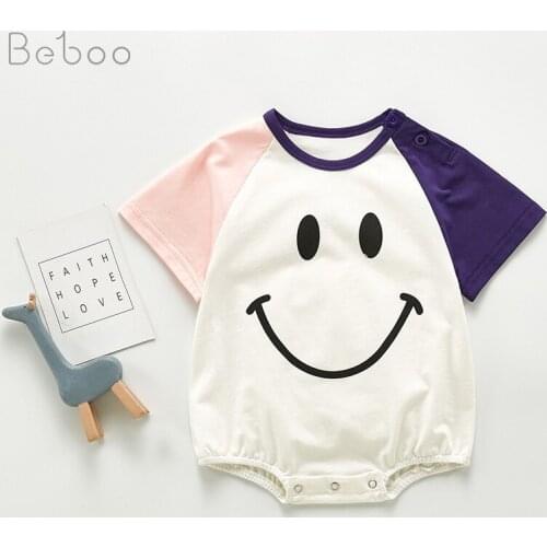 Summer New Baby Bodysuit Boys Short Sleeve Jumpsuit Unisex Infant Fashion Cartoon Pure Cotton Climbing Clothing Babies Clothes