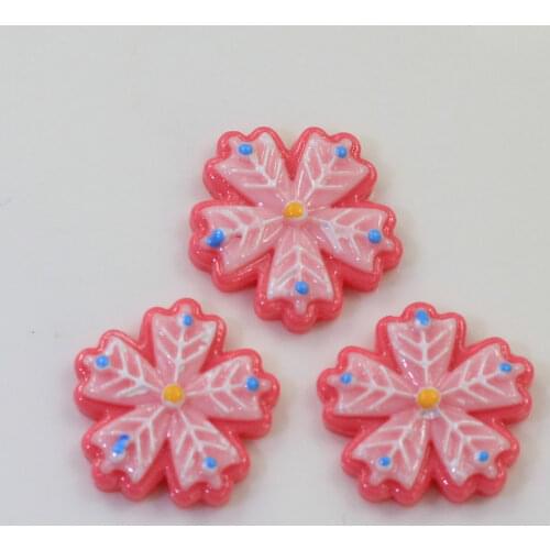 New Arrival Pink Color Resin Snowflake Kawaii Flatback Cabochons For Christmas Party Diy Decoration