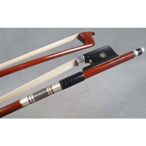 One piece of Professional Pernambuco cello bow 4/4,silver mounted