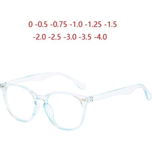 Rice Nail Frame Oval Computer Goggle Women Men Ultralight Retro Myopia Lens Prescription Glasses 0 -0.5 -0.75 To -4.0