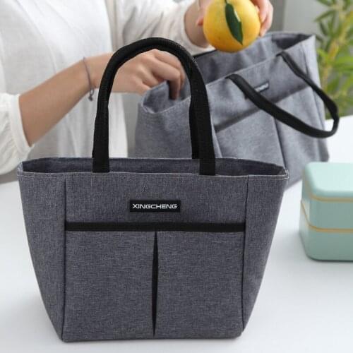 Portable Waterproof Large Lunch Bag Food Picnic Insulated Women Cooler Fresh Bento Pouch Handbag