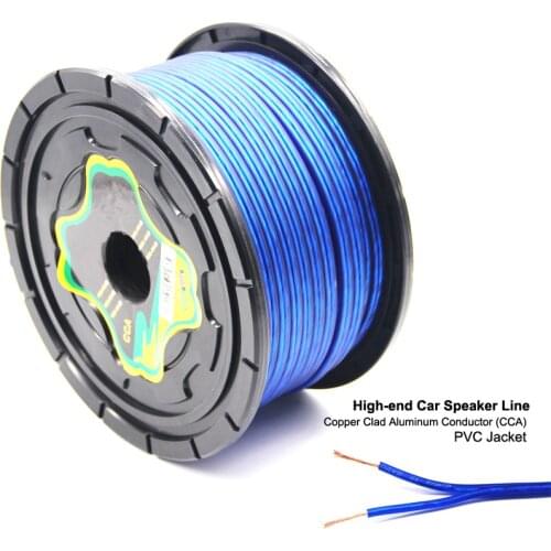 PUZU 45M blue Copper clad Aluminum conductor CCA car speaker signal line cable for car audio stereo amplifier car accessories