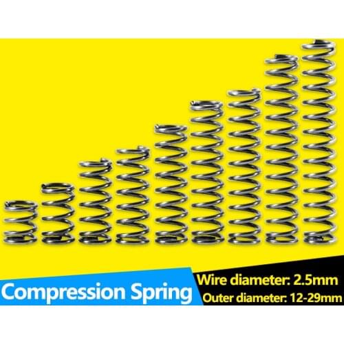 Compression Spring Wire Diameter 2.5 outer diameter 12-29mm