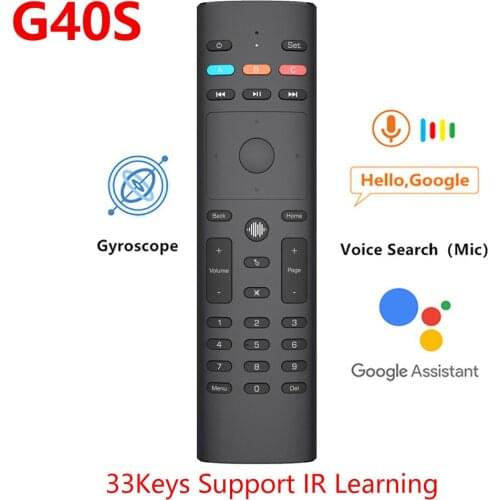 G40S Air Mouse Google Voice Microphone Gyroscope 2.4G Wireless 33 Keys IR Learning G40 Remote Control for Android Tv Box