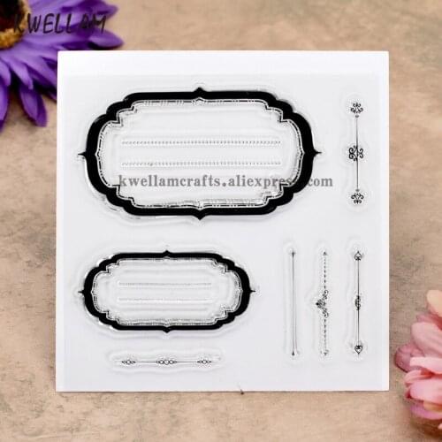 Label Frame Scrapbook DIY photo cards rubber stamp clear stamp transparent stamp 10x10cm KW8030501