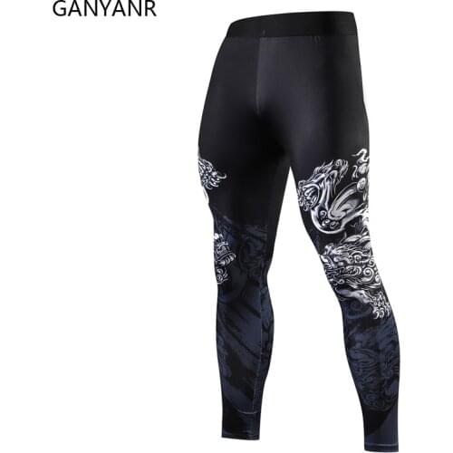 GANYANR Gym Sportswear Legging Compression Pants Jogging Fitness Men Running Tights Sexy Yoga Track Workout Training Winter Long