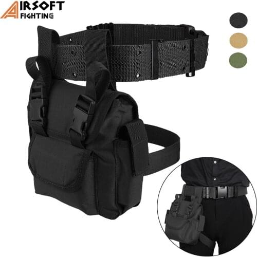 Tactical Molle Drop Leg Bag Waist Belt Pouch Quick Release Utility EDC Leg Strap Pouch Tool Pack Bags for Hunting Hiking Travel