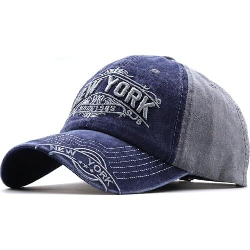 Unisex Washed Cotton Vintage Cap High Quality NEW YORK Letter Embroidery Baseball Cap Men And Women Outdoor Sports fishing Hats