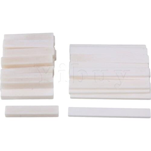 Yibuy 50xAcoustic Guitar Classical Guitar Blank Bone Nut and Bridge Saddle White