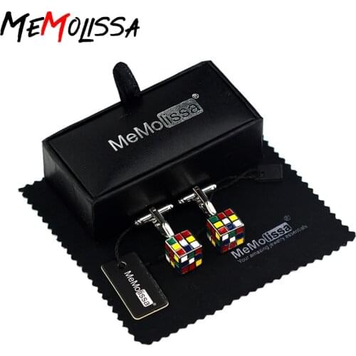 MeMolissa Cufflinks Enamel Color Magic Cube Wedding Cuff Links High Quality abotoaduras gemelos Designer Jewelry