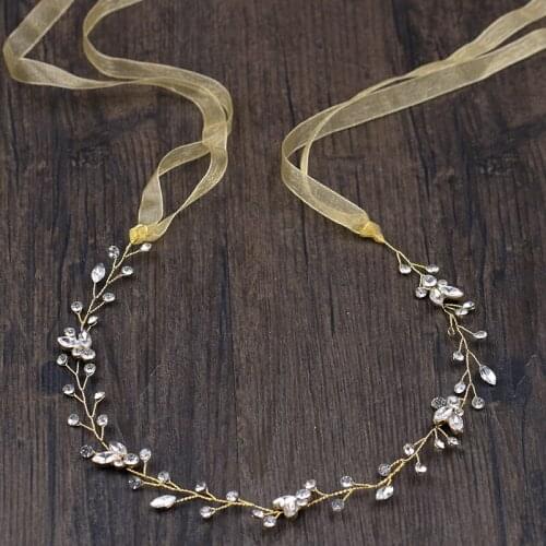 Golden Rhinestone Women Headband Brides Hair Accessories Summer Headband For Girl Head Accessories